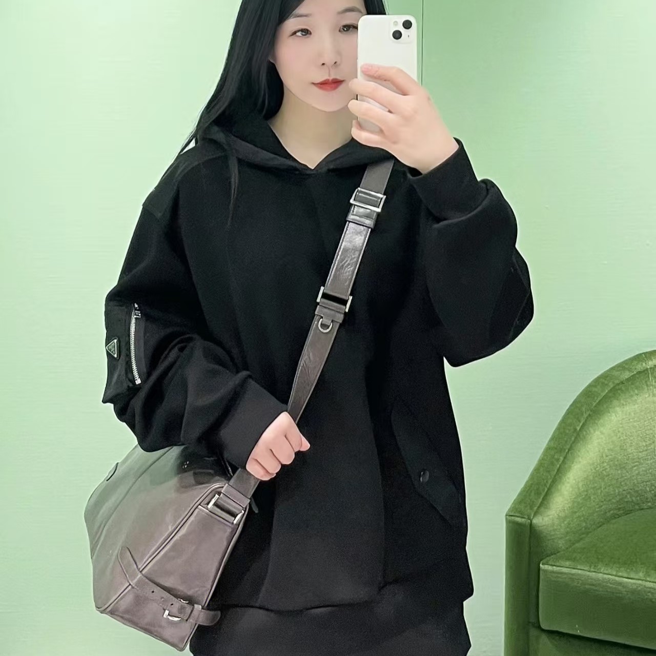 프라다 후드 티셔츠 남녀공용