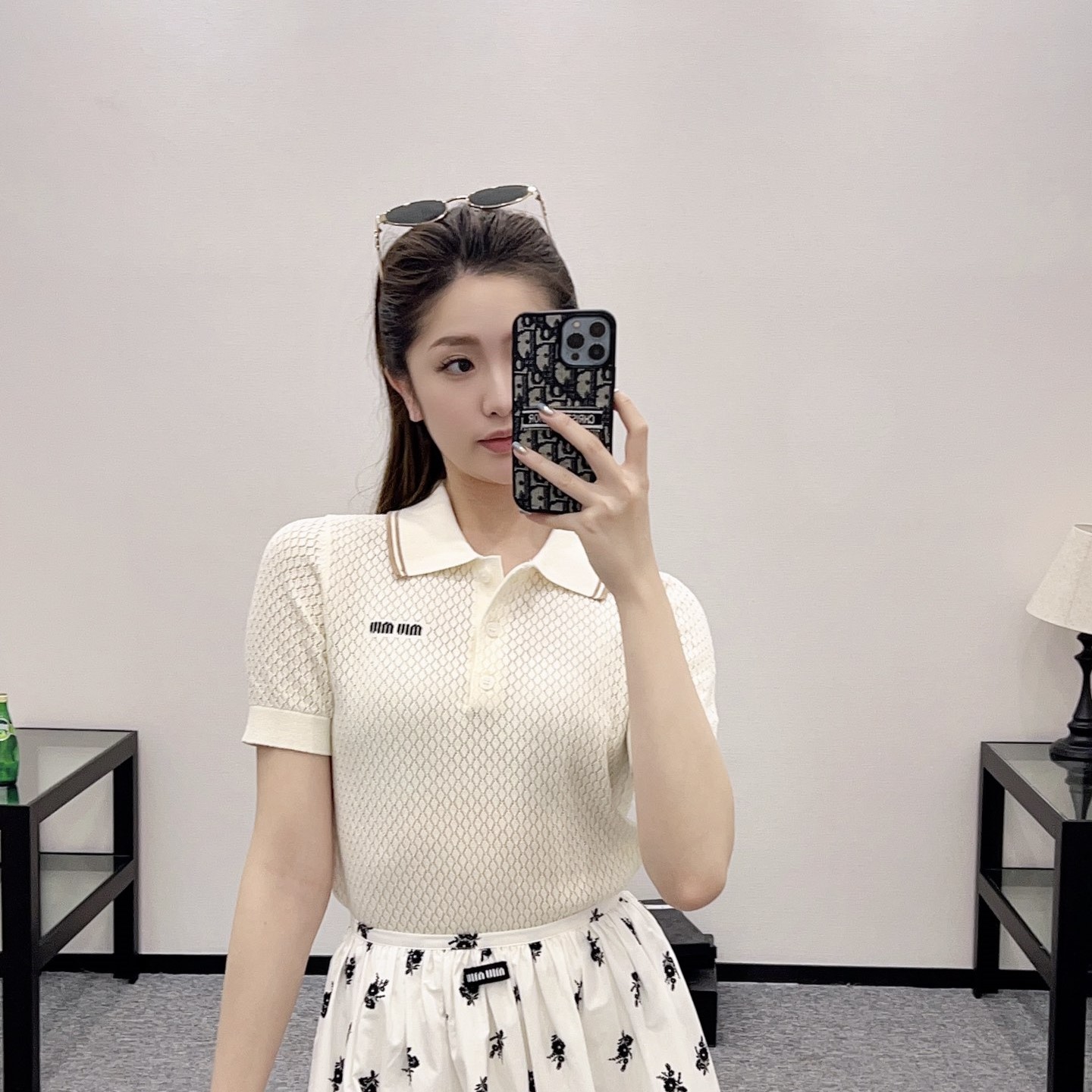 미우미우 폴로 니트 여성 반팔티