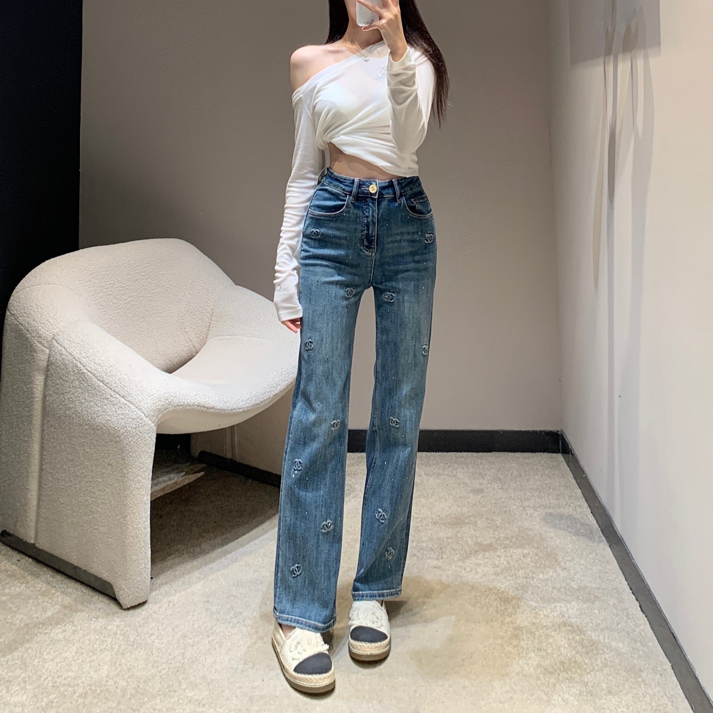 샤넬 여성 청바지