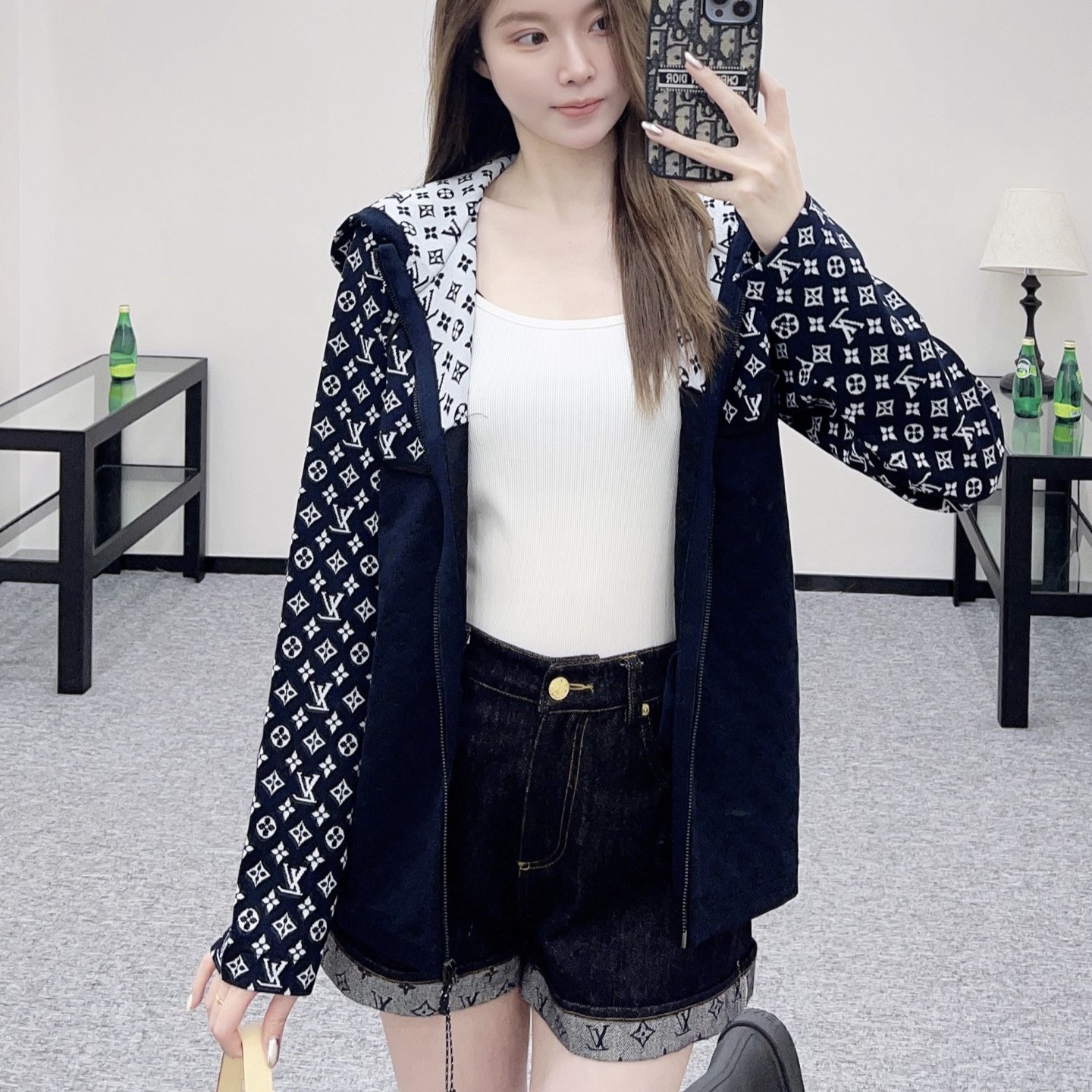 루이비통 여성 후드 집업 후드 티셔츠