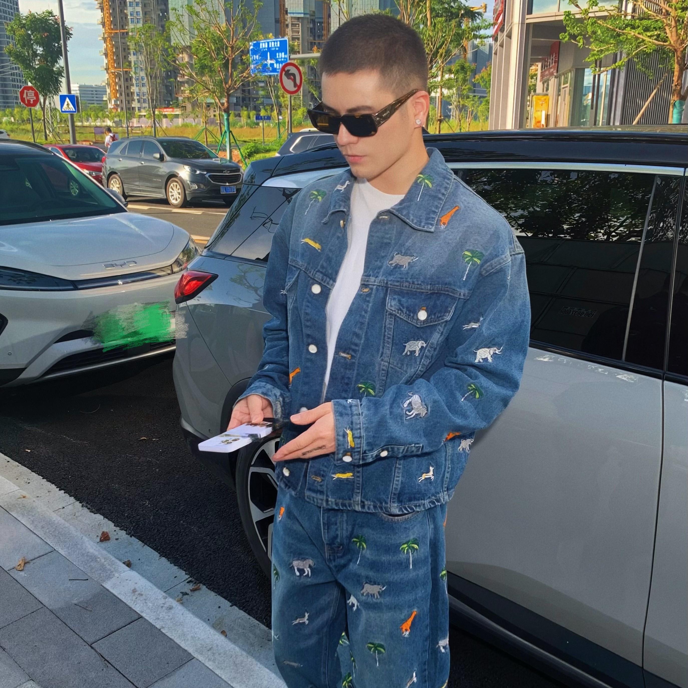 루이비통 남성 데님 자켓