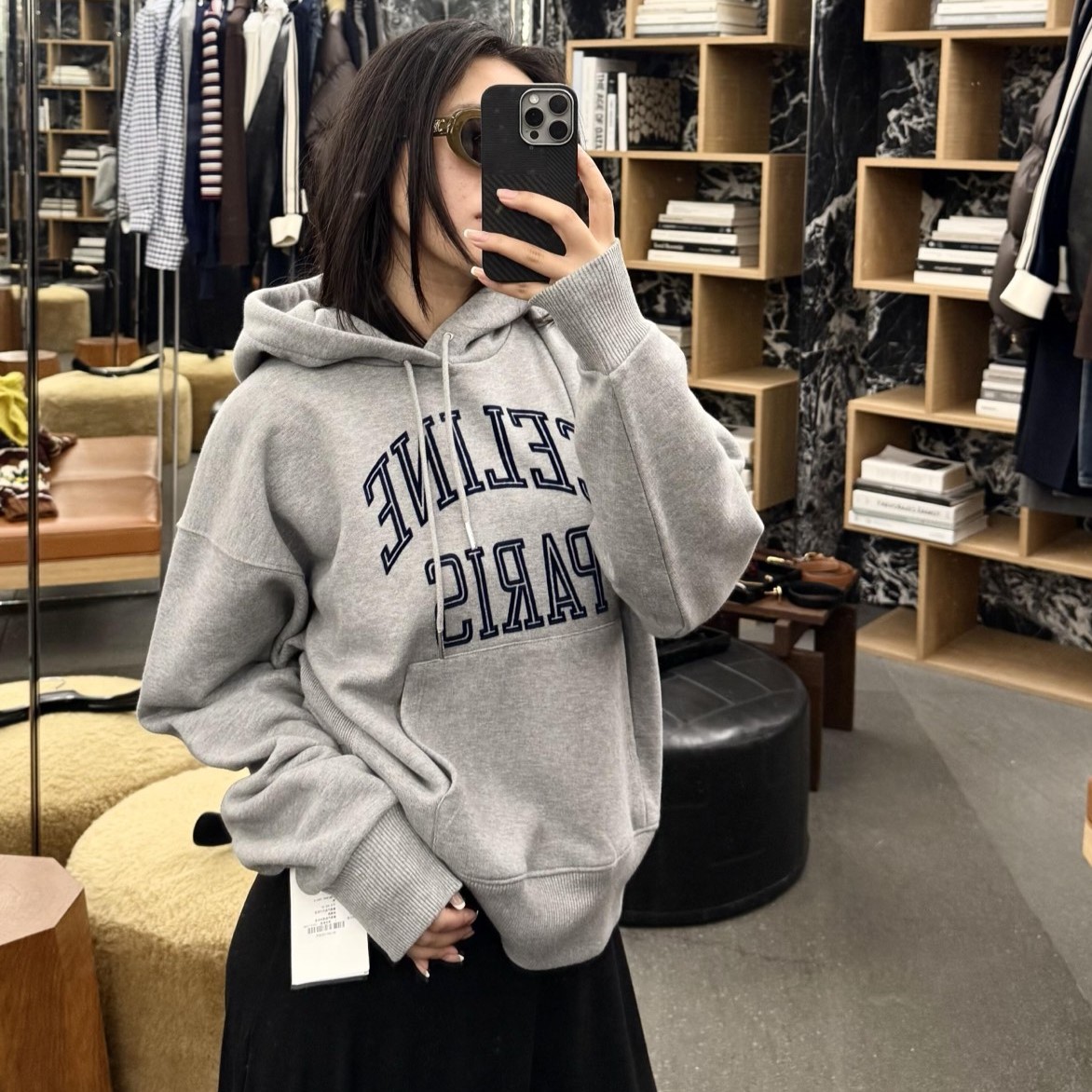 셀린느 여성 후드 티셔츠