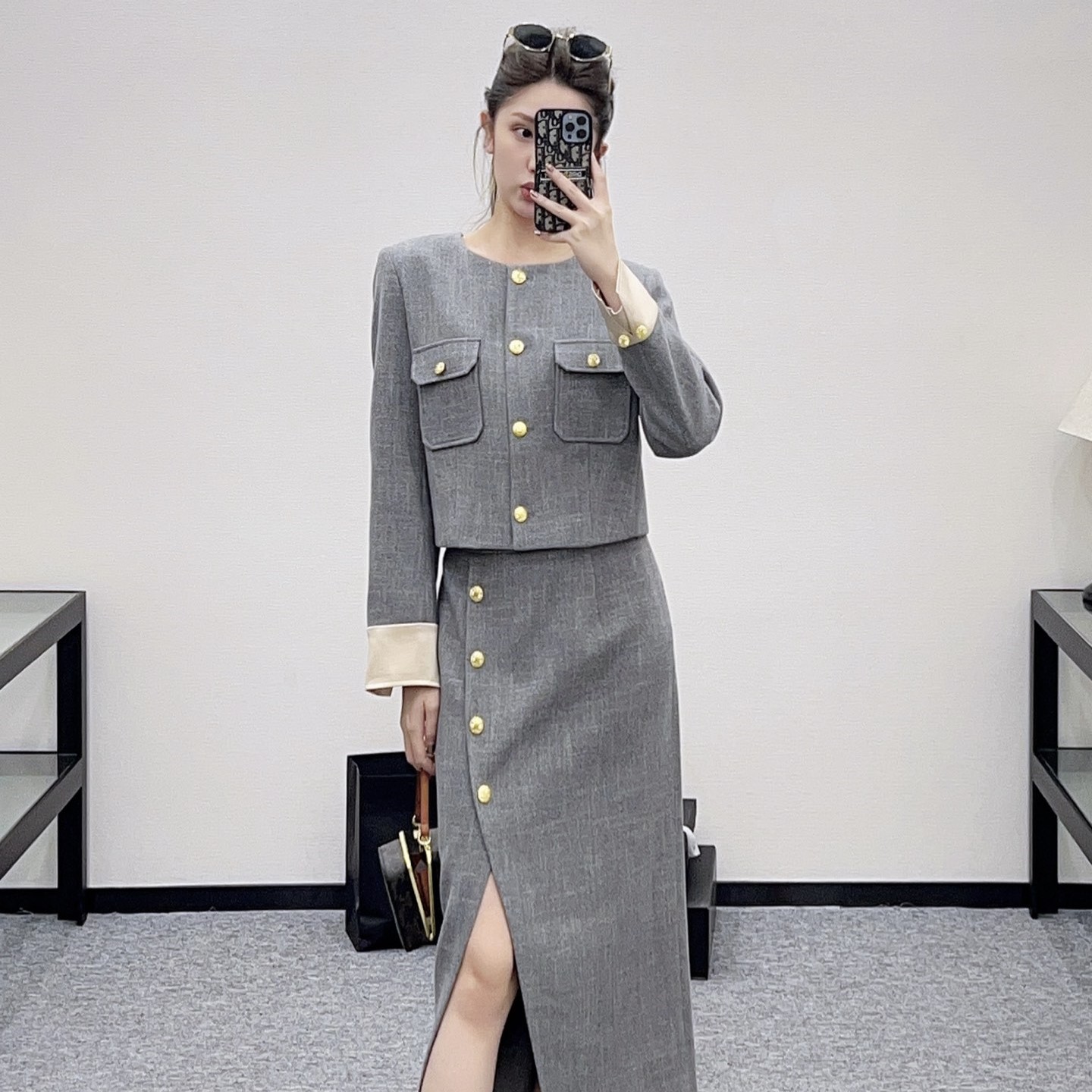 셀렌느 투피스 자켓 스커트