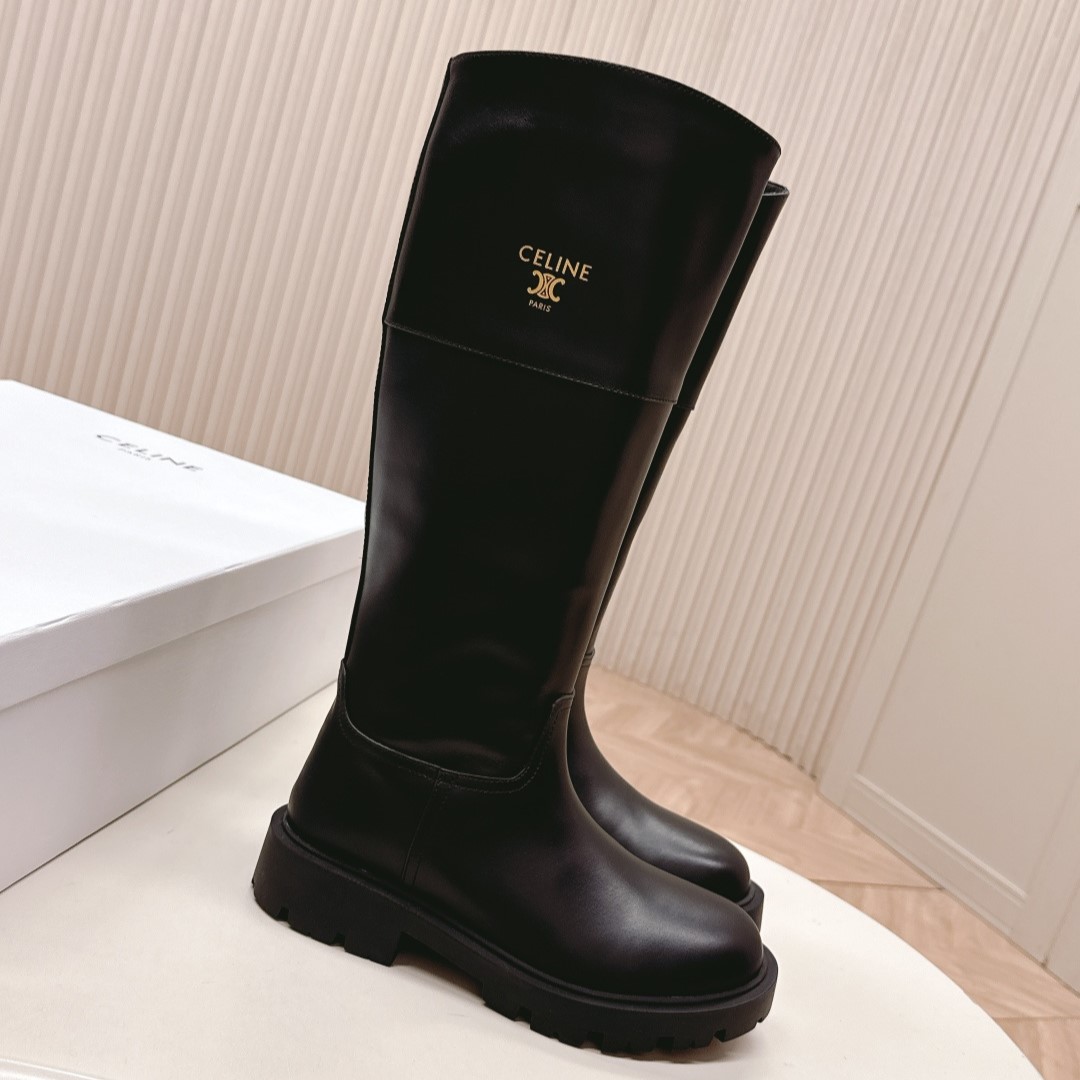 셀린느 롱부츠 가죽