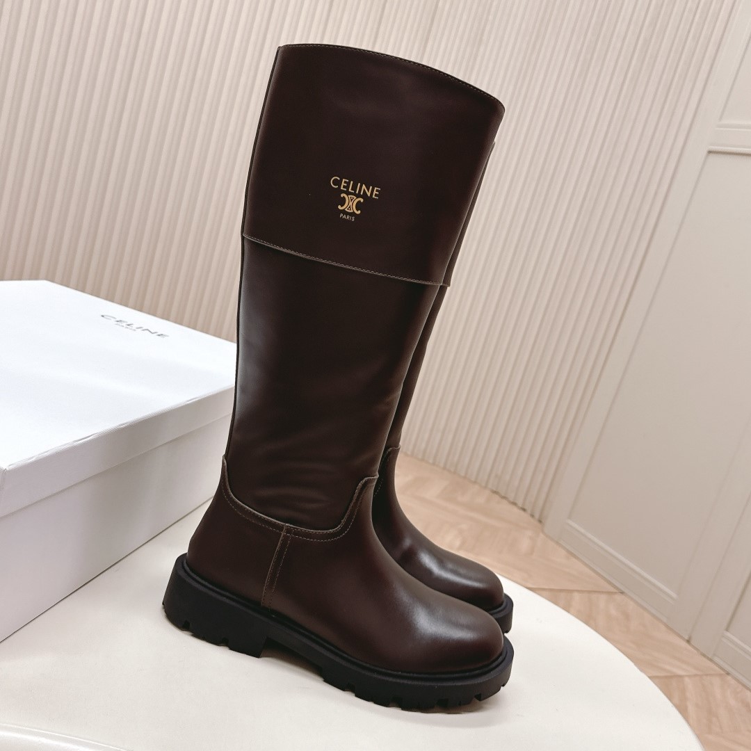셀린느 롱부츠 가죽