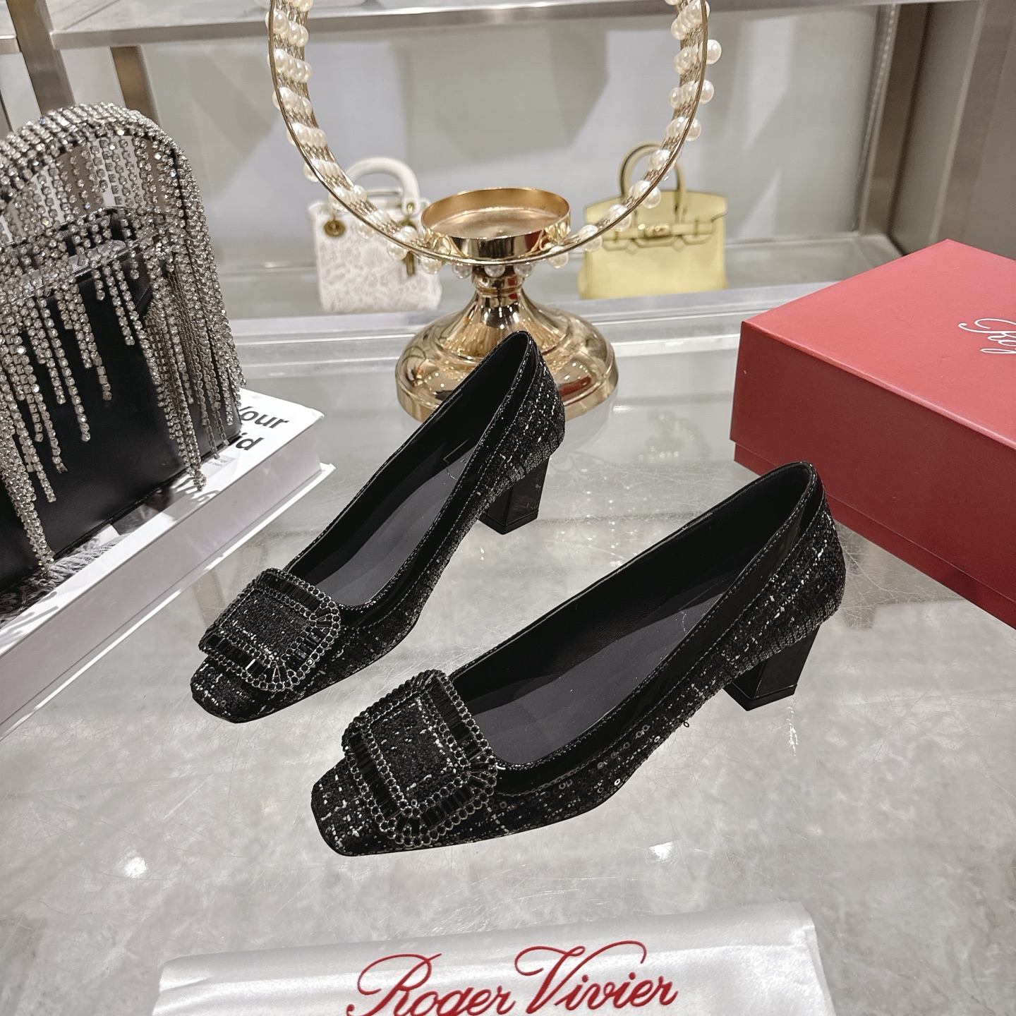 로저비비에 펌프스 미들힐