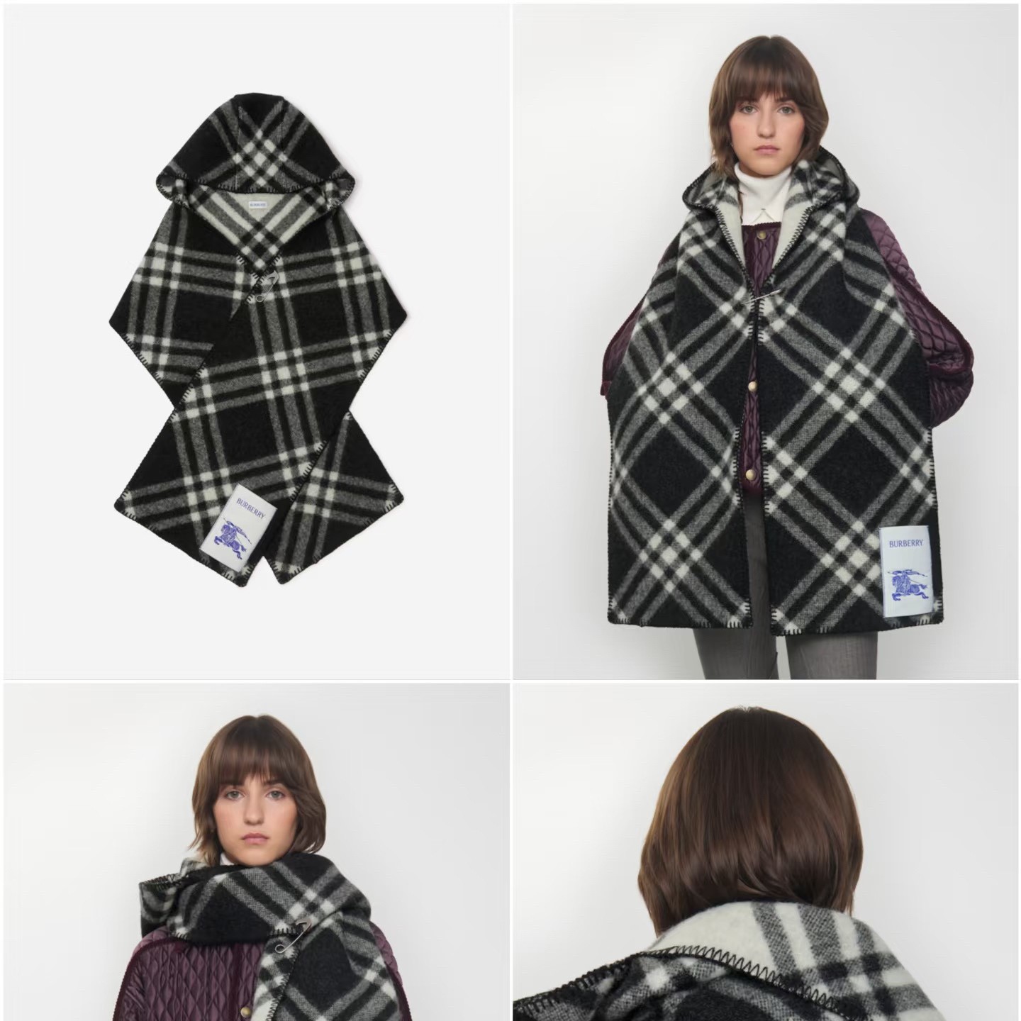 버버리 머플러 목도리 후드 숄
