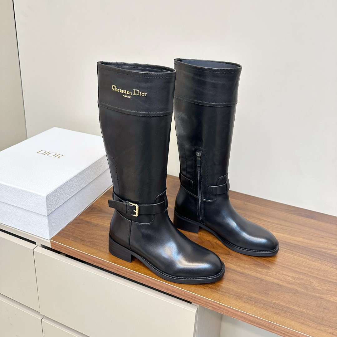 디올 가죽 롱부츠