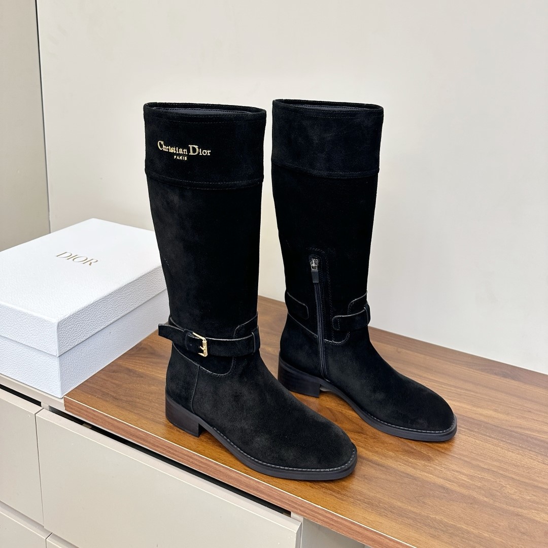 디올 스웨이드 롱부츠 
