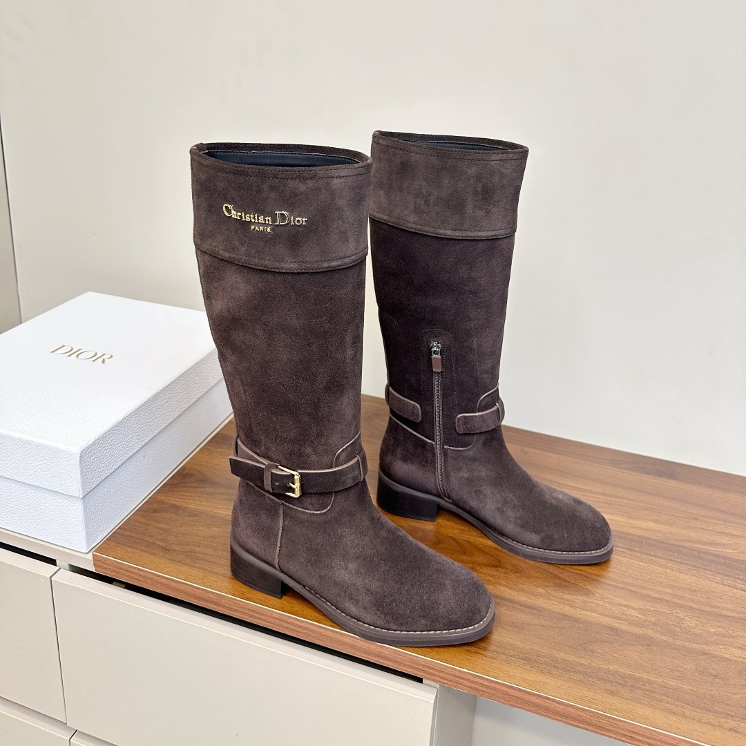 디올 스웨이드 롱부츠 