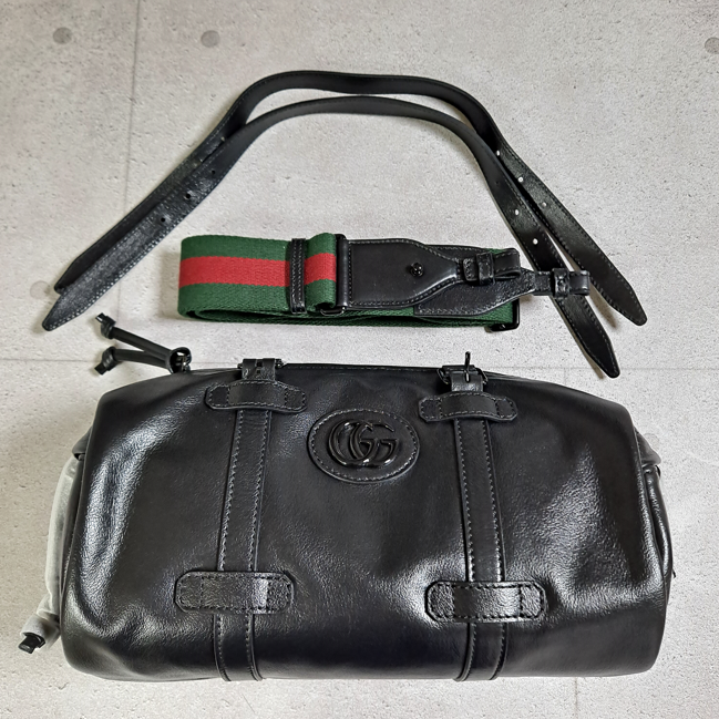 구찌 탑 핸들백 가죽 더플백 스몰  725640