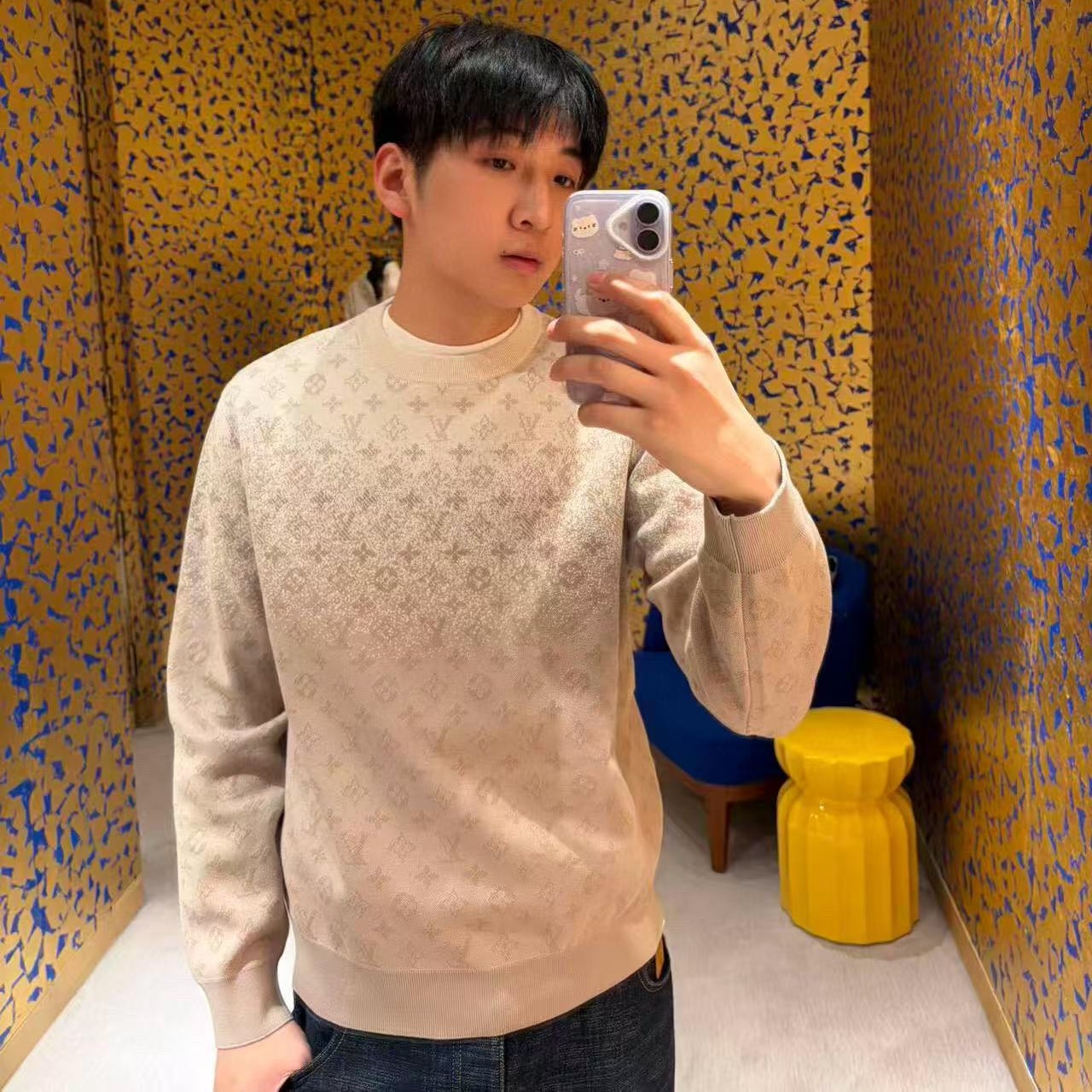 루이비통 긴팔 니트 티셔츠 남녀공용