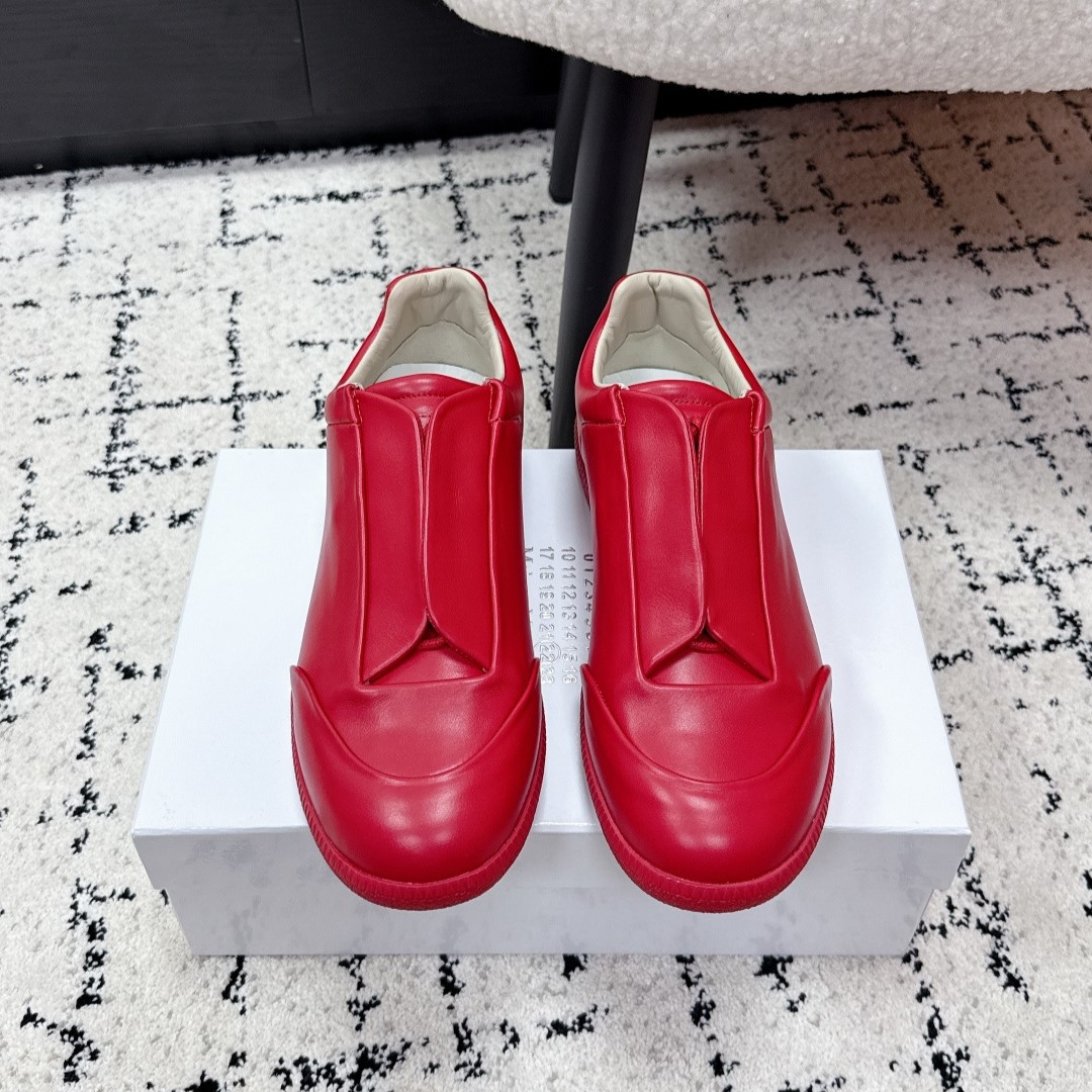 메종마르지엘라 퓨처 로우탑 화이트 가죽 스니커즈