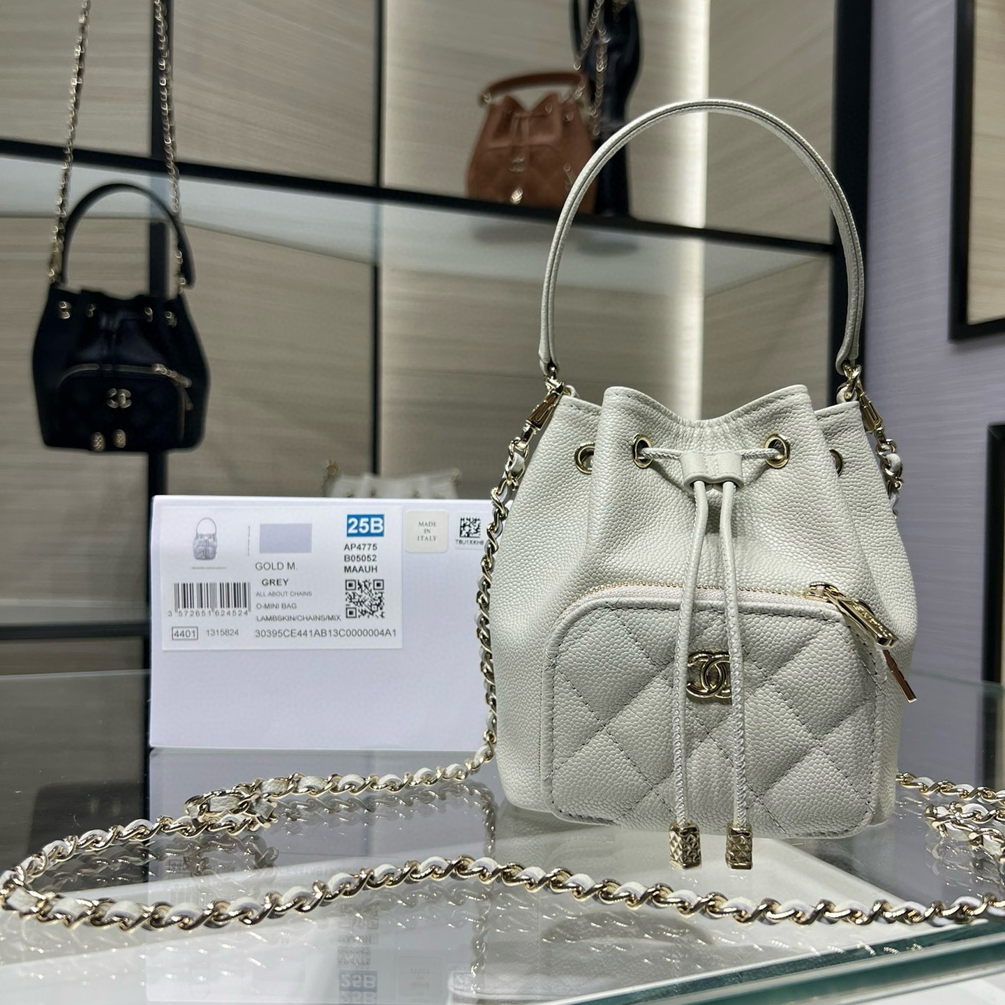 샤넬 25B 포켓 체인 미니 버킷백 4775