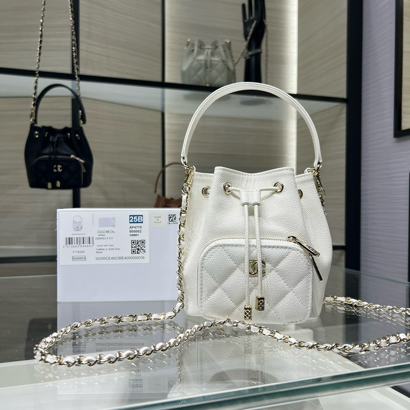 샤넬 25B 포켓 체인 미니 버킷백 4775