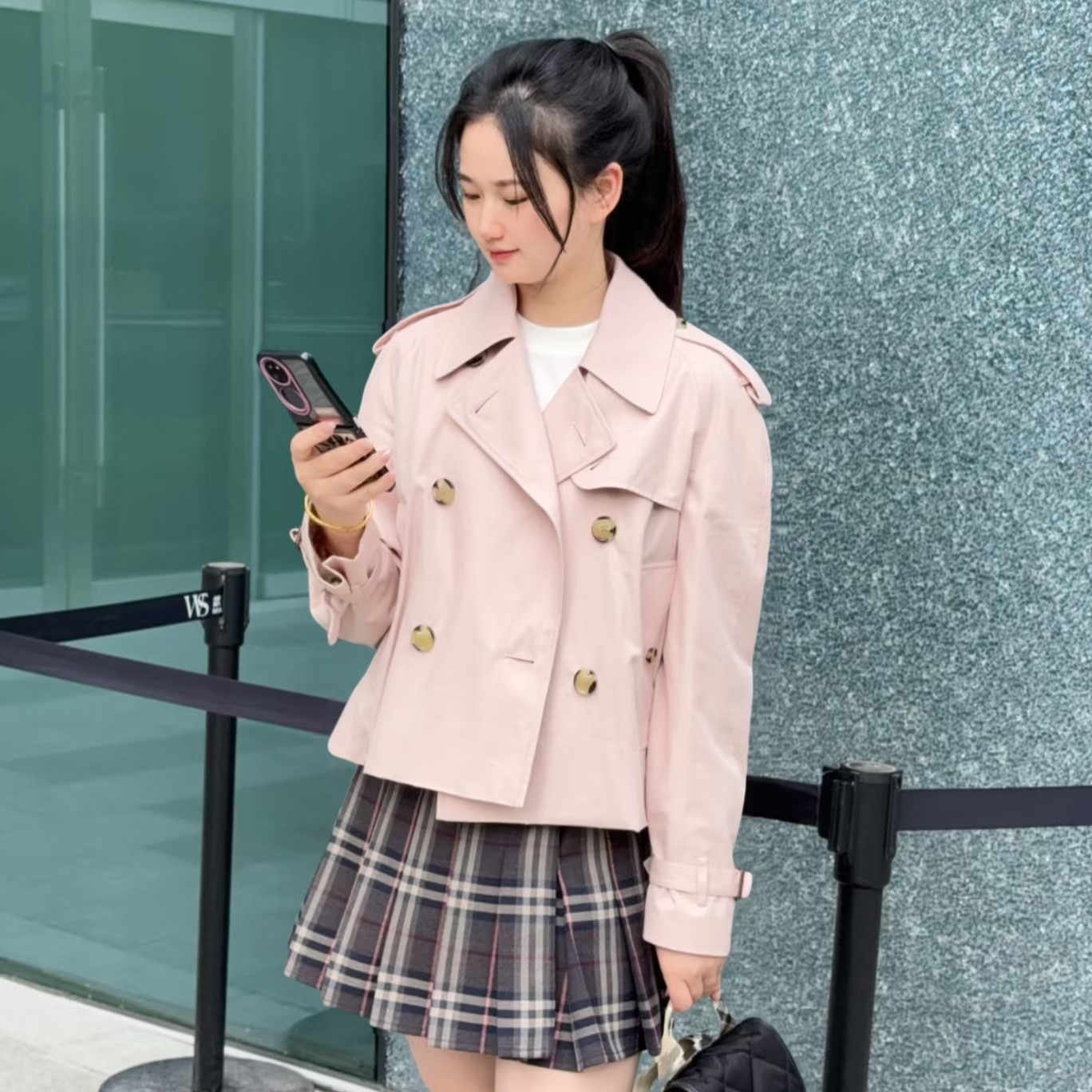 버버리 여성 크롭 트렌치 코트