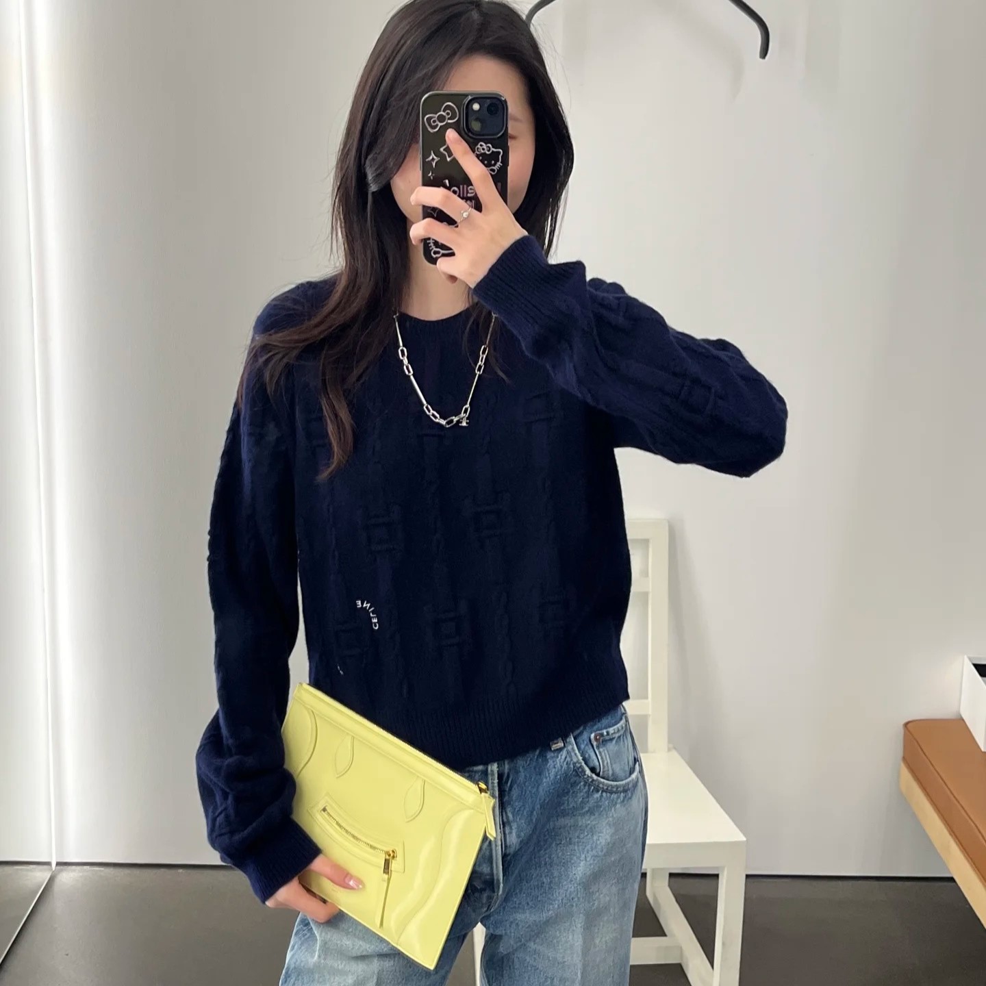 셀린느 긴팔 여성 니트 티셔츠