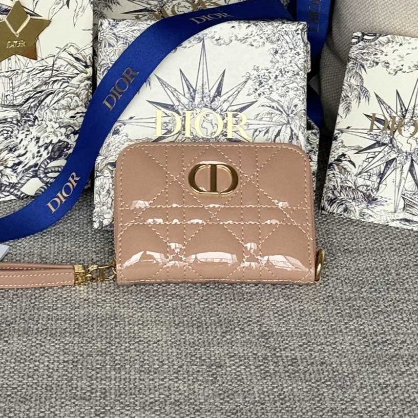 디올 카로 컴팩트 지퍼 카드 지갑 S5034
