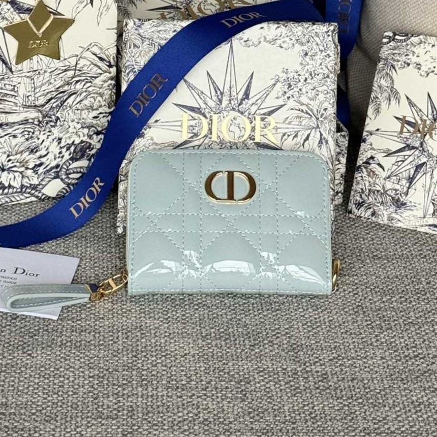 디올 카로 컴팩트 지퍼 카드 지갑 S5034