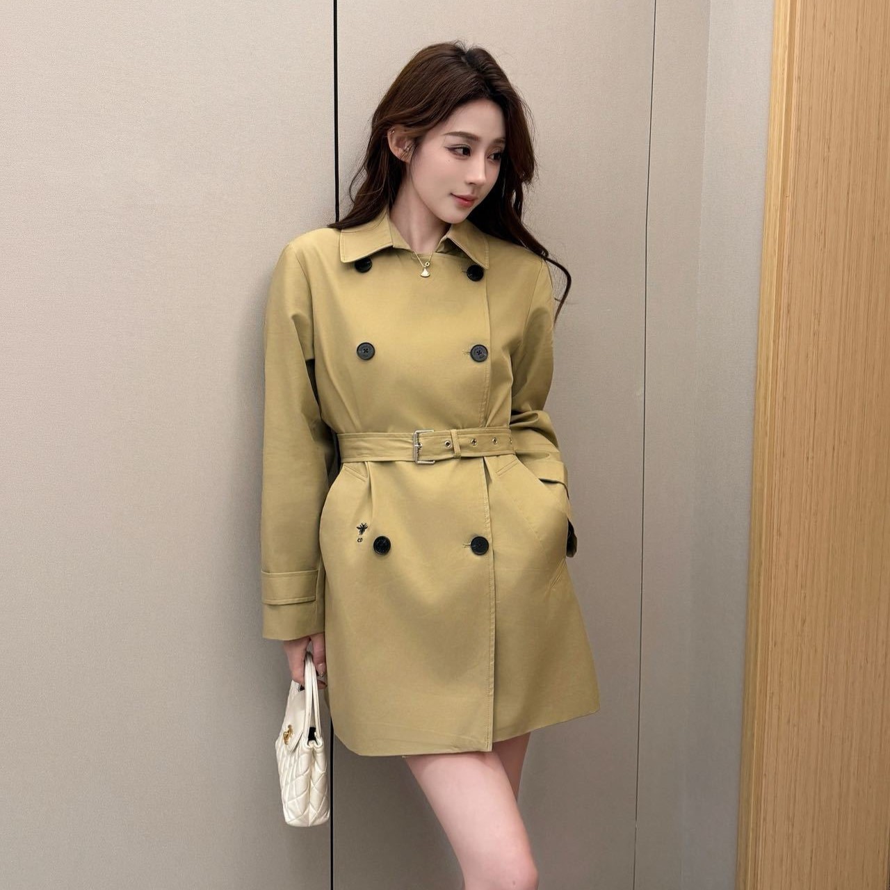 디올 여성 더블 코트