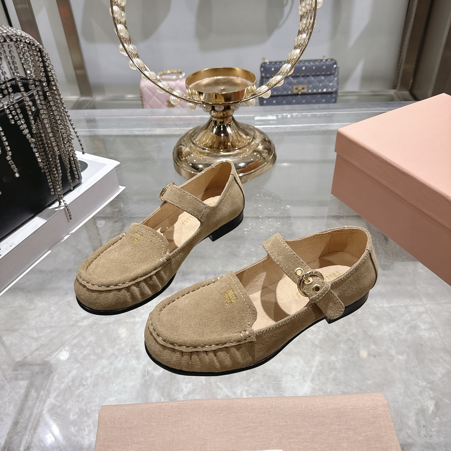 미우미우 스웨이드 메리제인 로퍼