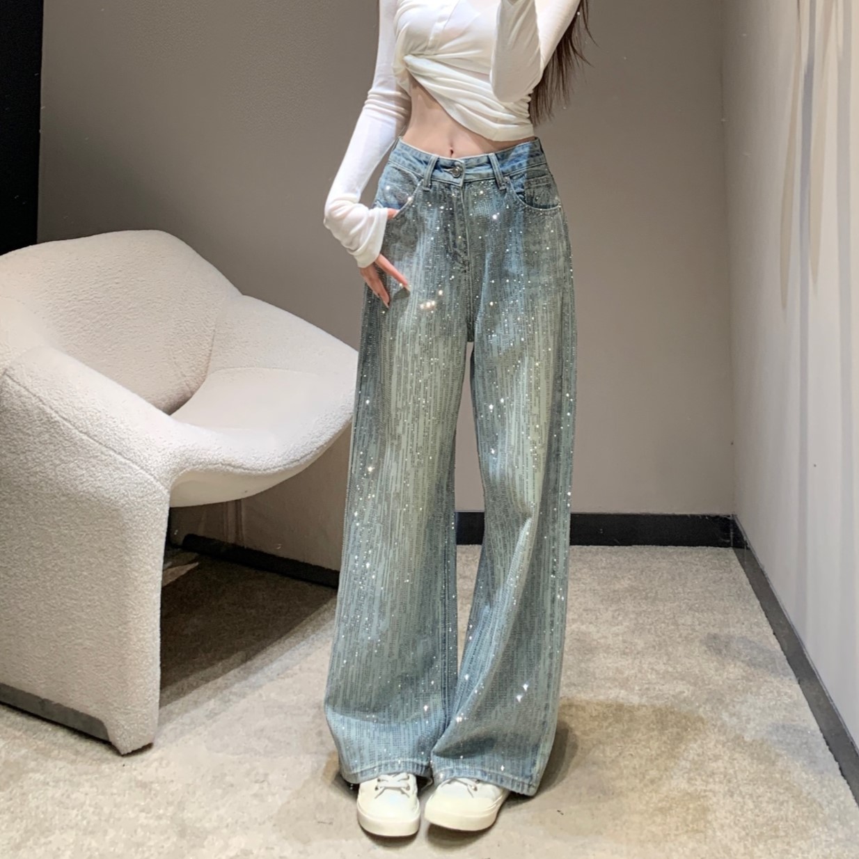 발렌시아가 여성 청바지