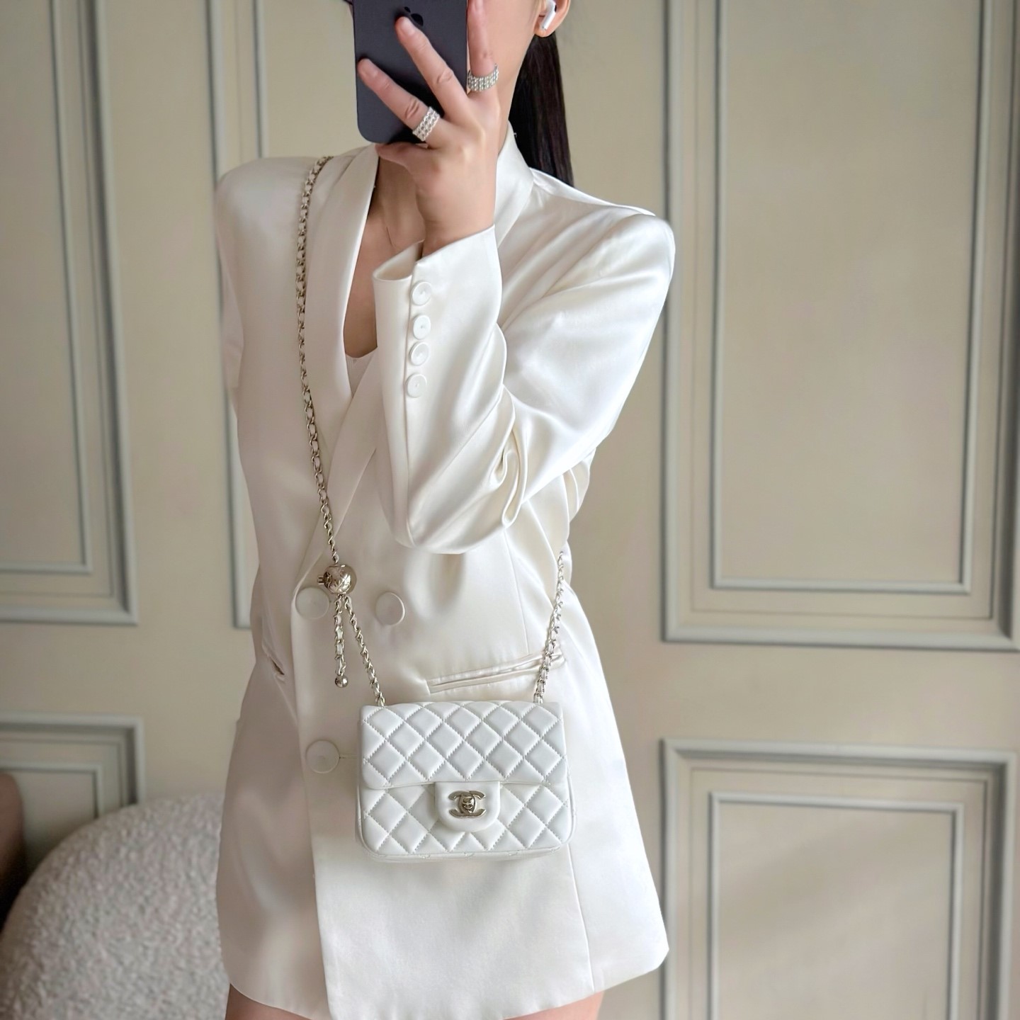 샤넬 미니 플랩백 골든볼 AS1786