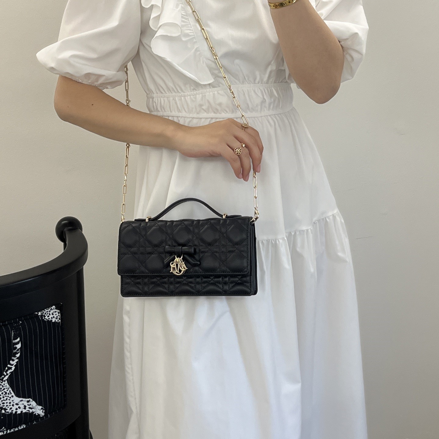 디올 마이 디올 까나쥬 양가죽  미니백 WOC