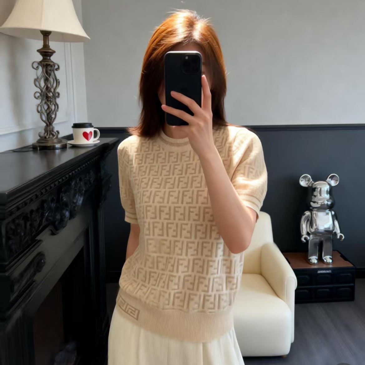 펜디 여성 니트 반팔티 2가지 색상