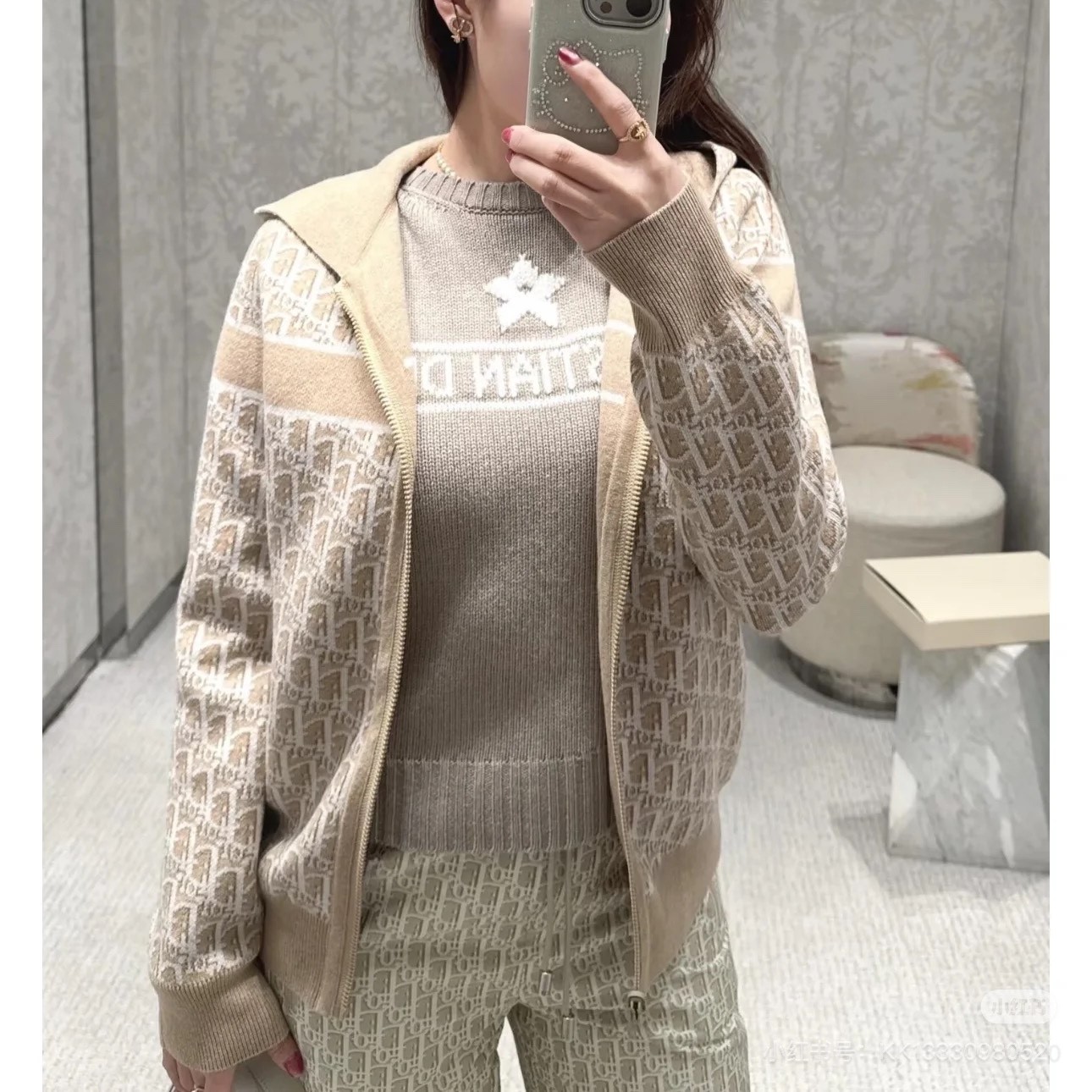 디올 여성 양면 후드집업 2가지 색상