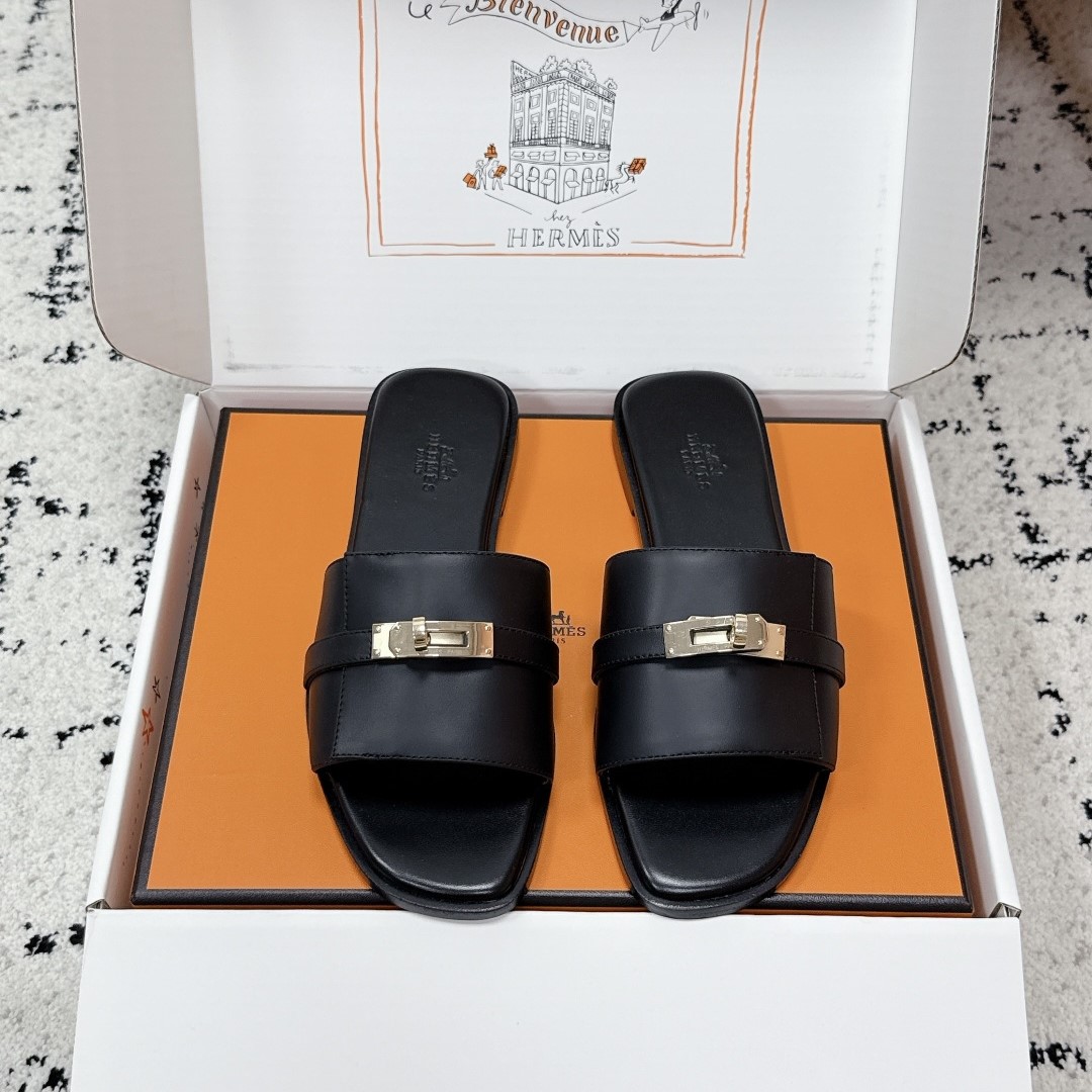 에르메스 줄리아 슬리퍼 샌들 2가지 메탈 색상