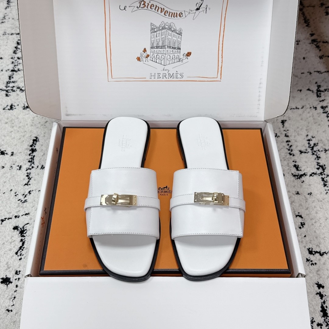 에르메스 줄리아 슬리퍼 샌들 2가지 메탈 색상