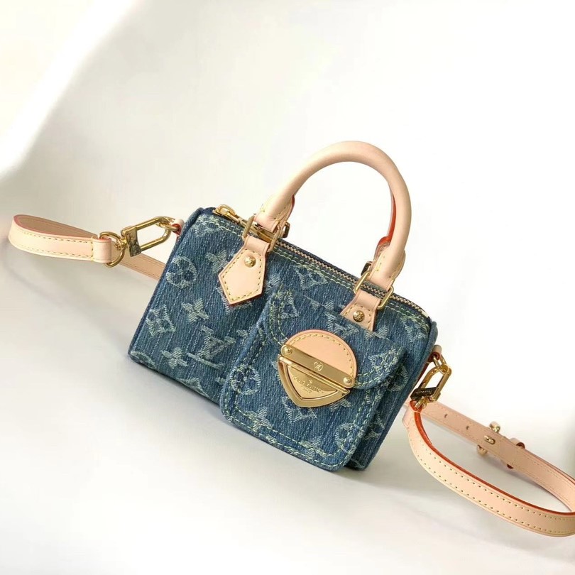 루이비통 나노 스피디 모노그램 데님 블루 M82950