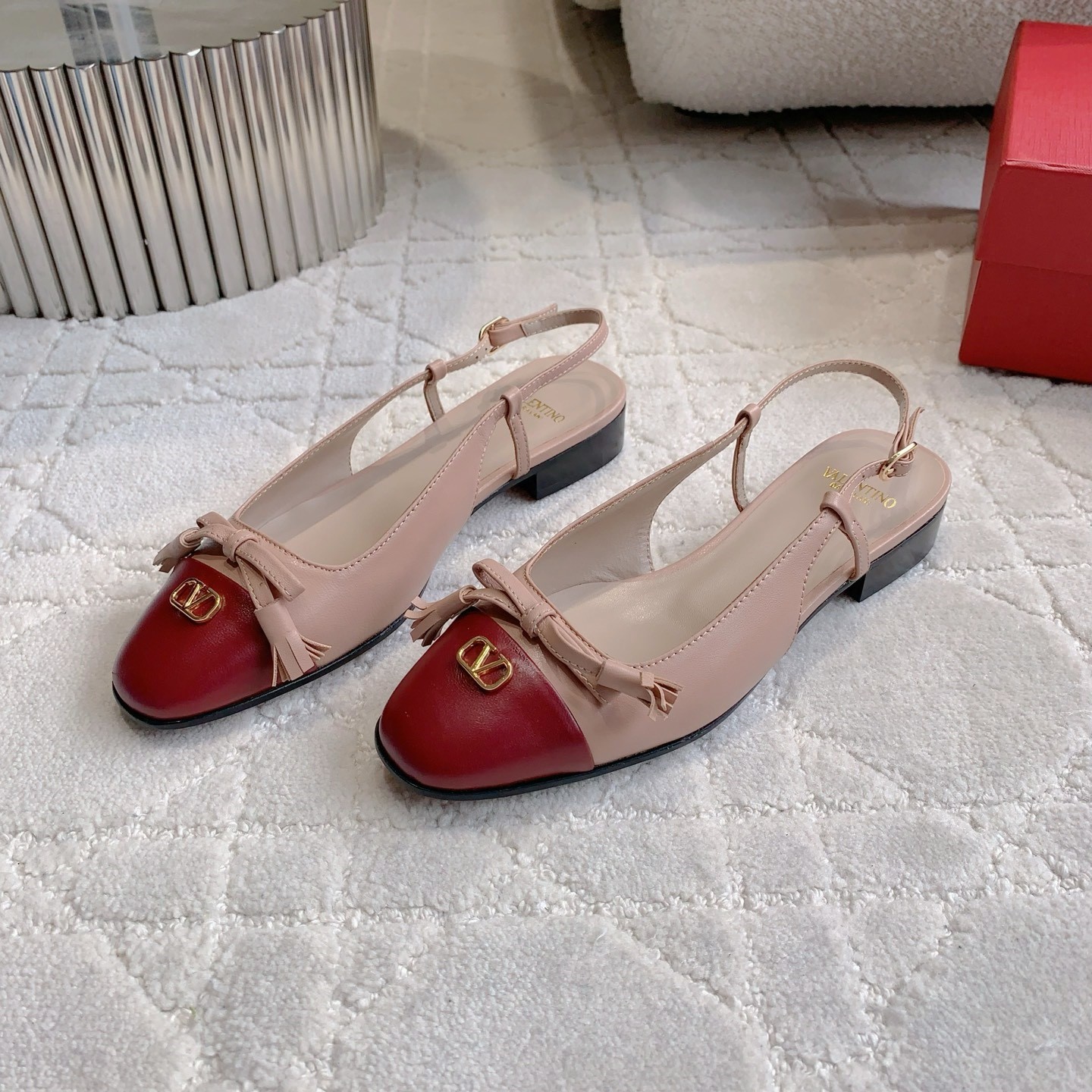 발렌티노 발레 뒤 루아 키드 슬링백 발레리나 슬링백